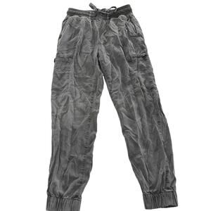 Aerie Pants Womens XS Gray Cargo Jogger Utility‎ Stretch Drawstring Waist Casual